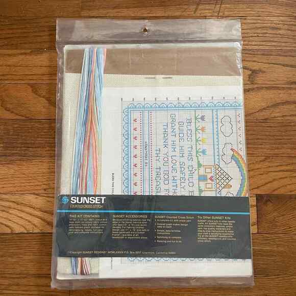 Bless This Child Vintage Counted Cross Stitch Kit by Sunset - embroidery kit - Picture 8 of 8